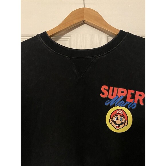 Super Mario Old Navy Black crew neck pullover sweatshirt Boys XL(14-16) - Picture 2 of 8